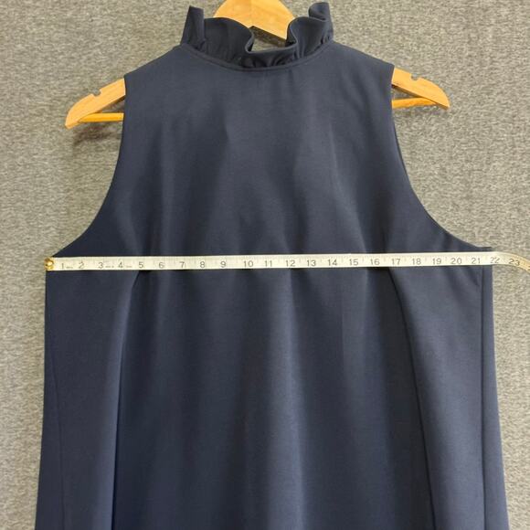 TUCKERNUCK Blythe Midi Dress XXL Navy Blue‎ Ruffle Collar Back Bow Tie A-Line - Picture 5 of 10